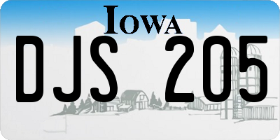 IA license plate DJS205