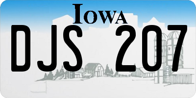 IA license plate DJS207
