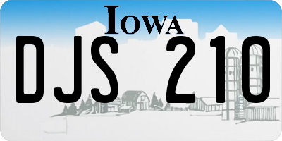 IA license plate DJS210
