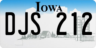 IA license plate DJS212