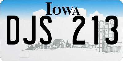 IA license plate DJS213