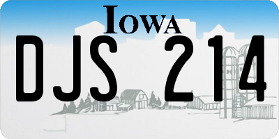 IA license plate DJS214