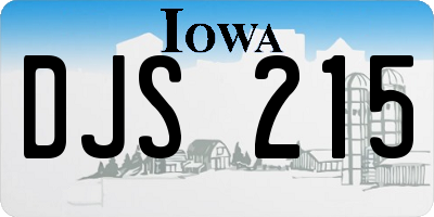 IA license plate DJS215