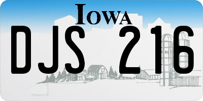 IA license plate DJS216