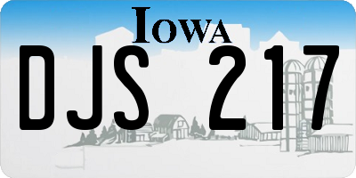 IA license plate DJS217