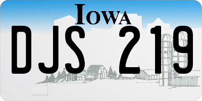 IA license plate DJS219