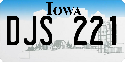 IA license plate DJS221