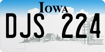 IA license plate DJS224
