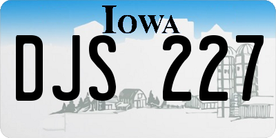 IA license plate DJS227