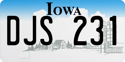 IA license plate DJS231