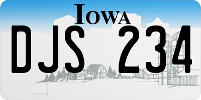 IA license plate DJS234