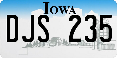 IA license plate DJS235