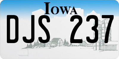 IA license plate DJS237
