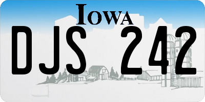IA license plate DJS242