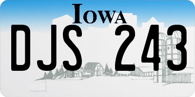 IA license plate DJS243