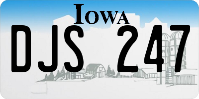 IA license plate DJS247