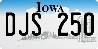 IA license plate DJS250