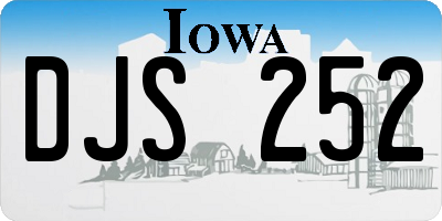 IA license plate DJS252