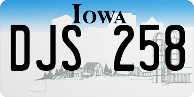 IA license plate DJS258