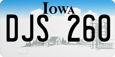 IA license plate DJS260