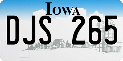 IA license plate DJS265