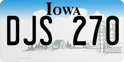 IA license plate DJS270