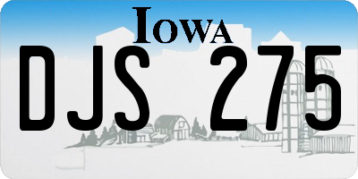 IA license plate DJS275