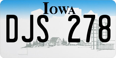 IA license plate DJS278