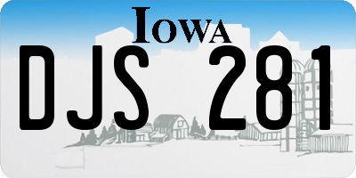 IA license plate DJS281