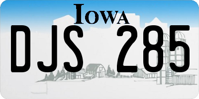 IA license plate DJS285