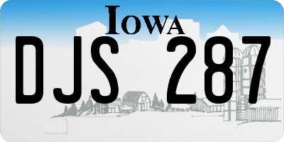 IA license plate DJS287