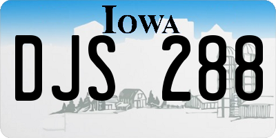 IA license plate DJS288