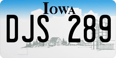 IA license plate DJS289