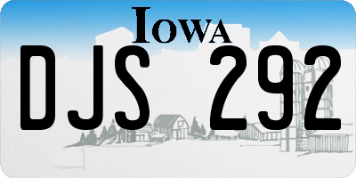 IA license plate DJS292