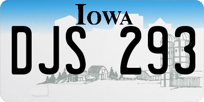 IA license plate DJS293
