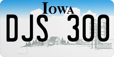 IA license plate DJS300