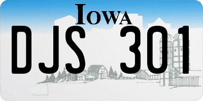 IA license plate DJS301