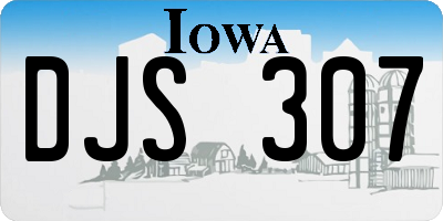 IA license plate DJS307