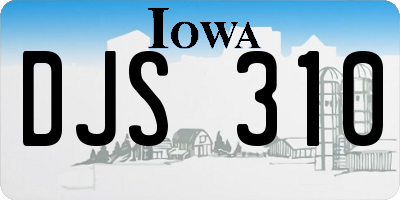 IA license plate DJS310