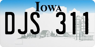 IA license plate DJS311
