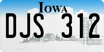 IA license plate DJS312
