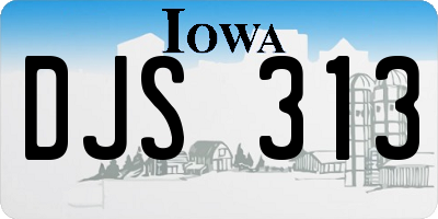IA license plate DJS313