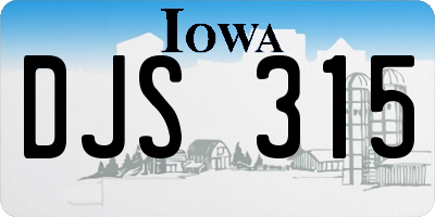 IA license plate DJS315