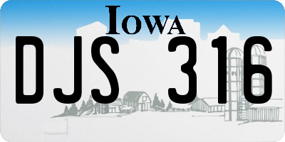 IA license plate DJS316