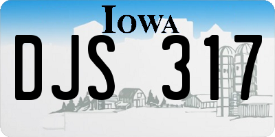 IA license plate DJS317