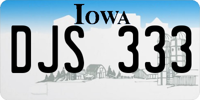 IA license plate DJS333