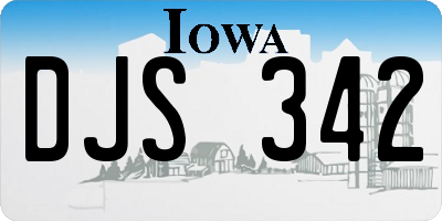 IA license plate DJS342