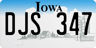 IA license plate DJS347