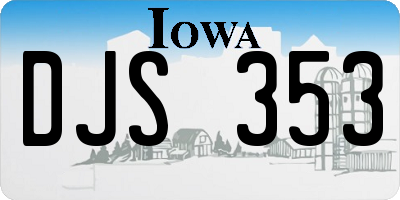 IA license plate DJS353