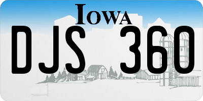 IA license plate DJS360